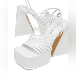Naked Wolfe White Platform Sandals